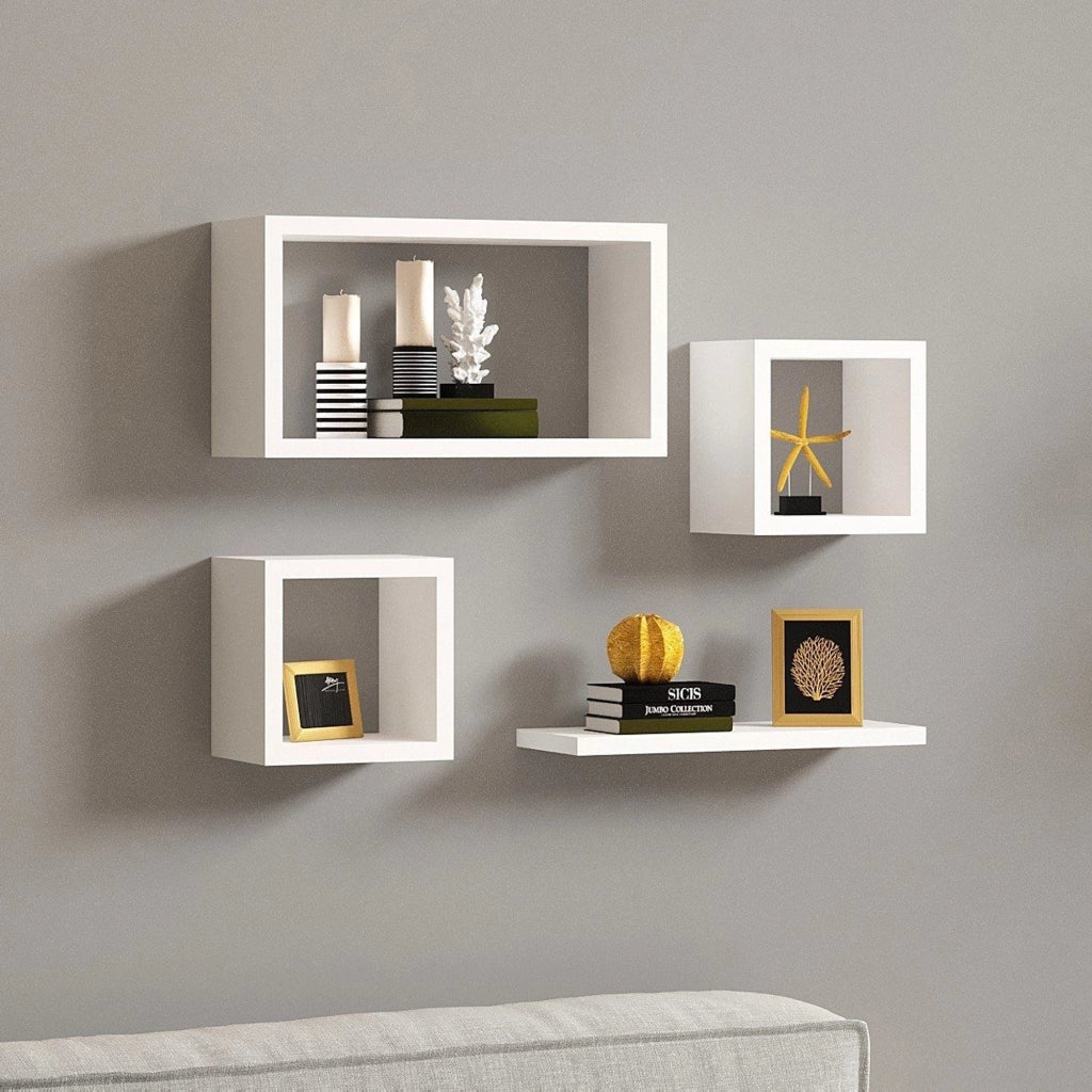 Lisignago, Mensola 4 Ripiani, 24x15x44h cm Bianco