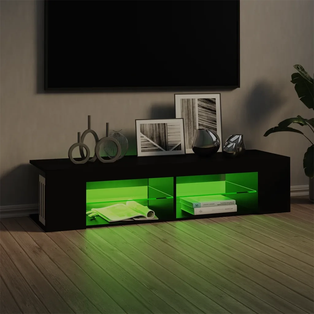 Mobile Porta TV con Luci LED Nero 135x39x30 cm 804230