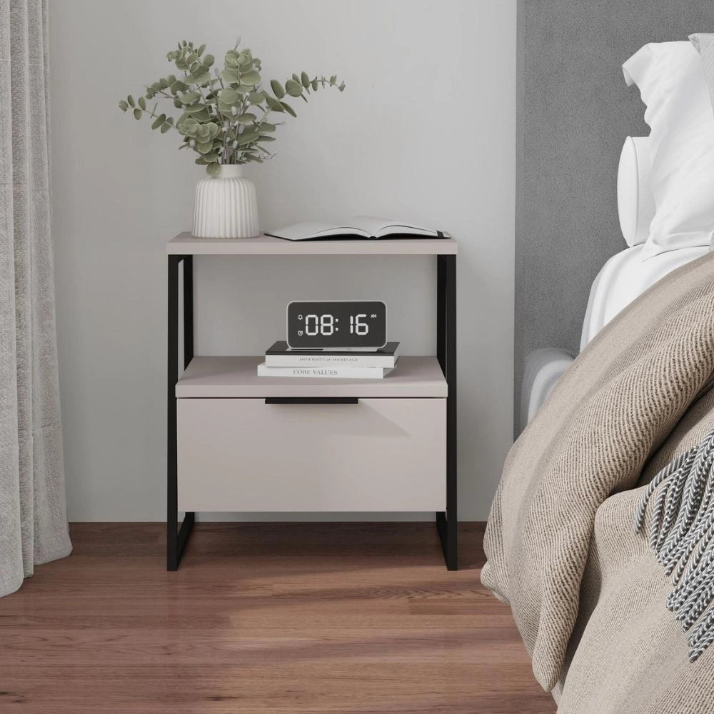 Comodino cashmere Pal 45x41x50 cm – Stile Moderno e Funzionalità in un Design Raffinato