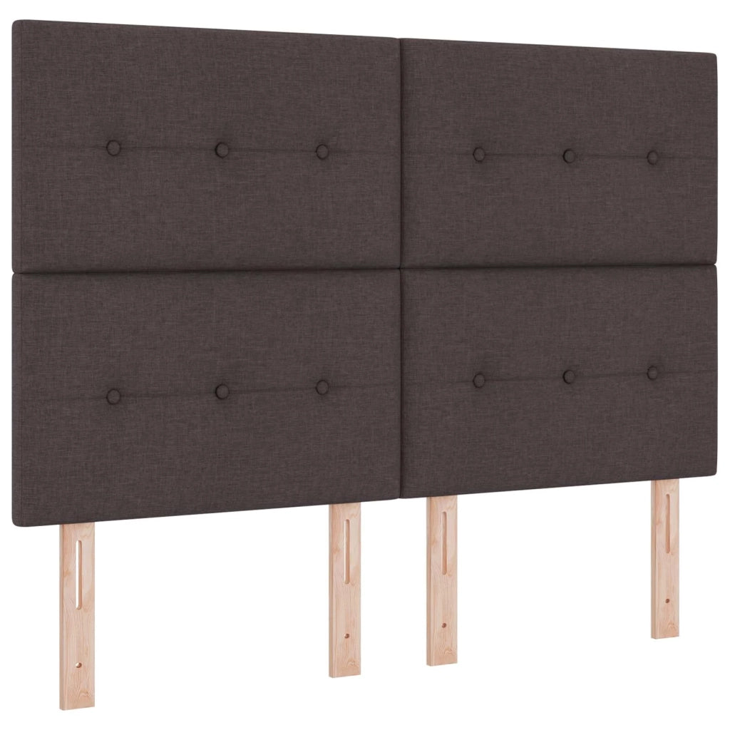 Letto ottomano con materasso 2 pz Marrone Scuro Tessuto 3457851
