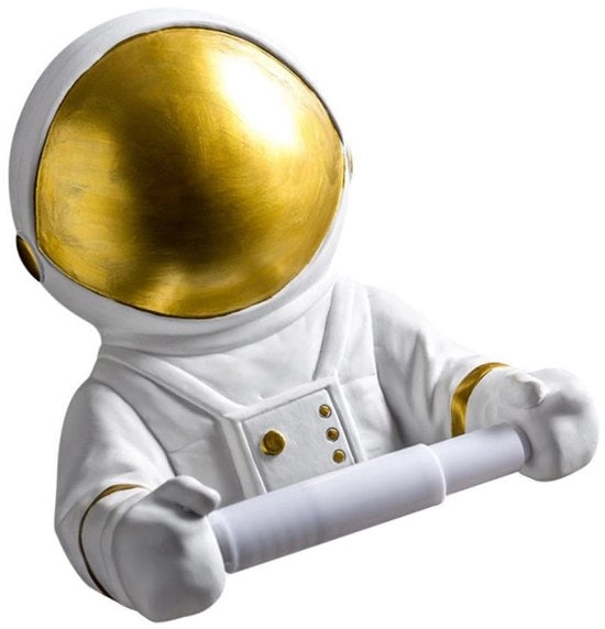 Supporto per carta igienica astronauta con organizzatore di cera e dispensatore di asciugamani in carta per bagno e cucina, da attaccare al muro.