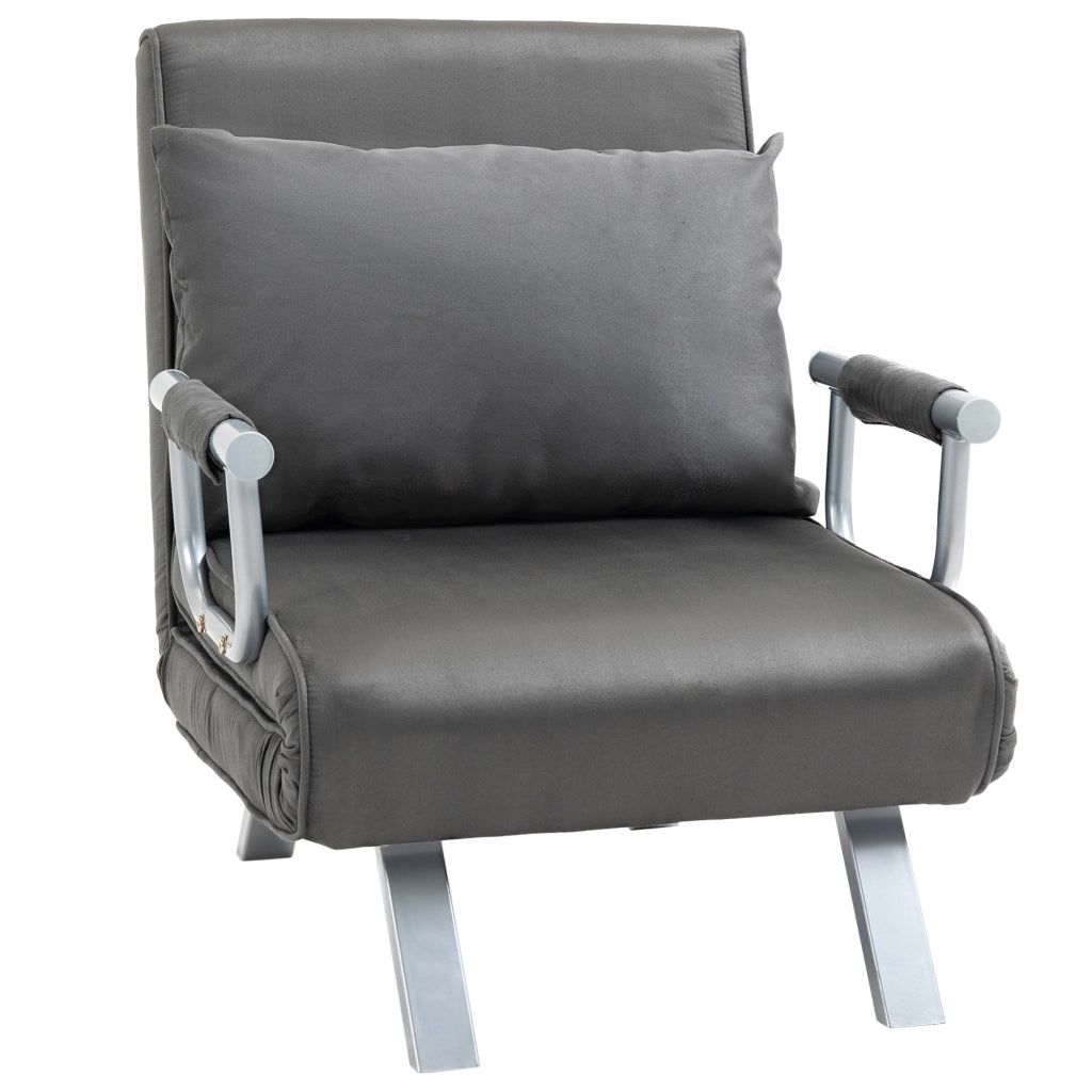 Poltrona Relax Sedia a Sdraio Letto per Ospiti ¨C zephmum ¨C Grigio 65x69x80 cm