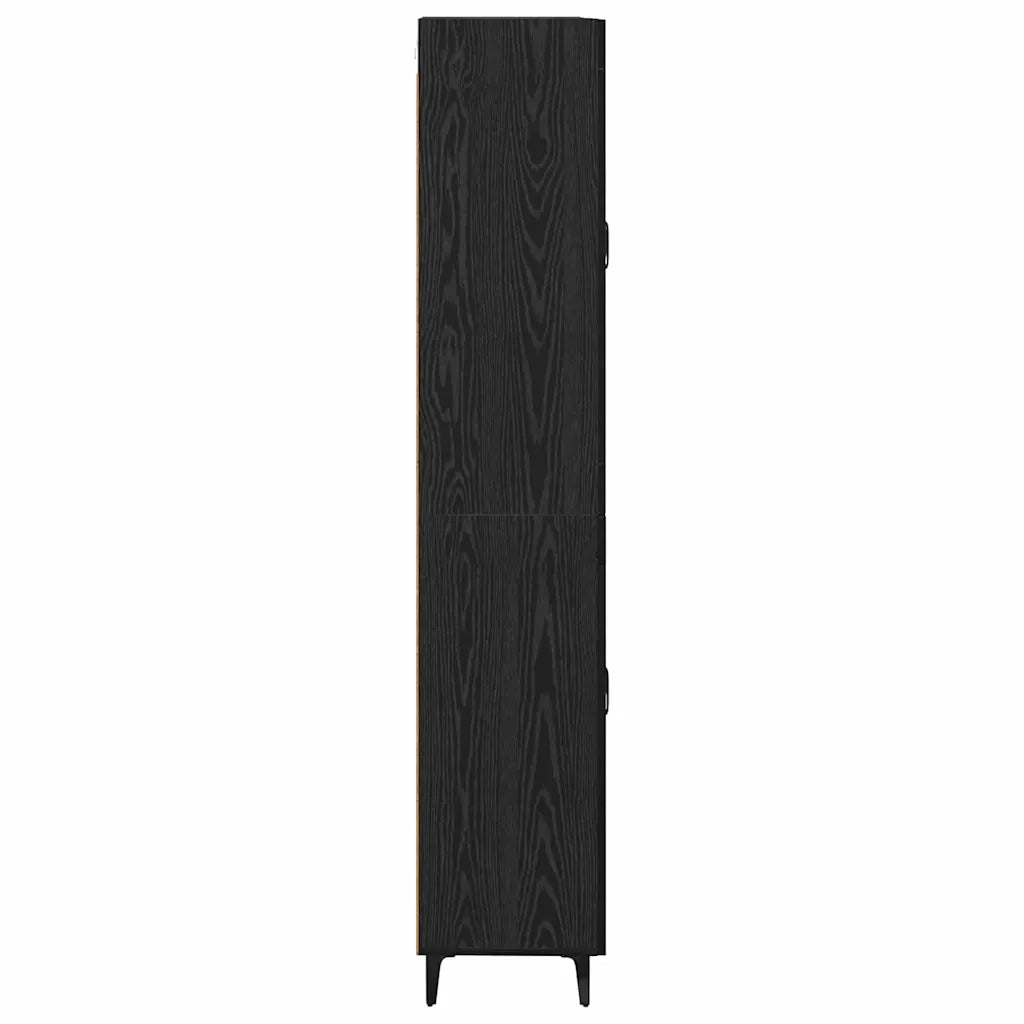 Credenza | Madia | Buffet da pranzo | Armadio da pranzo Rovere Nero 69,5 x 34 x 180 cm Legno multistrato