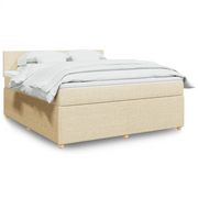 Giroletto a Molle con Materasso Crema 180x200 cm in Tessuto