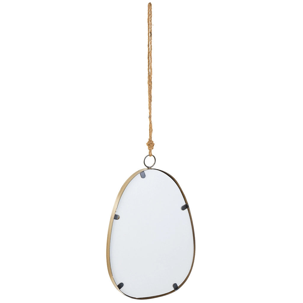 Specchio da parete in metallo oro e corda 25x2,5x36h