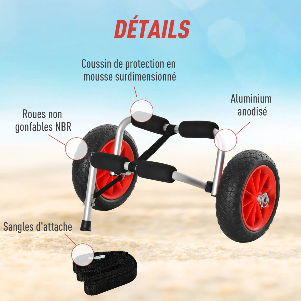 Carrello Pieghevole Trasporto Kayak ¨C Zephmum ¨C Alluminio Max 70 Kg
