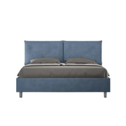Letto imbottito Matrimoniale 160x190 cm Appia - Con rete,Microfibra,Blu