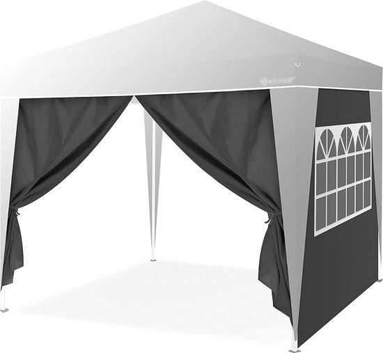 2 x Parete per tenda, 3 x 3 m, tenda pop-up, pieghevole, ripiegabile, spazievendente, riponibile, antracite