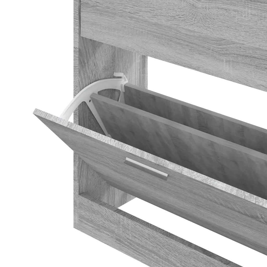 Scarpiera-Scaffale per scarpe Grigio Sonoma 63x24x81 cm in Legno Multistrato