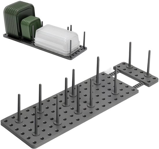 Afdruiprek Verstelbaar per Bordo con Lekbak - Afdruiprek con 12 Supporti Flessibili - Peso Leggero e Sostenibile - Dimensioni 40-54 x 15 x 10 cm - Servizio per Bordo