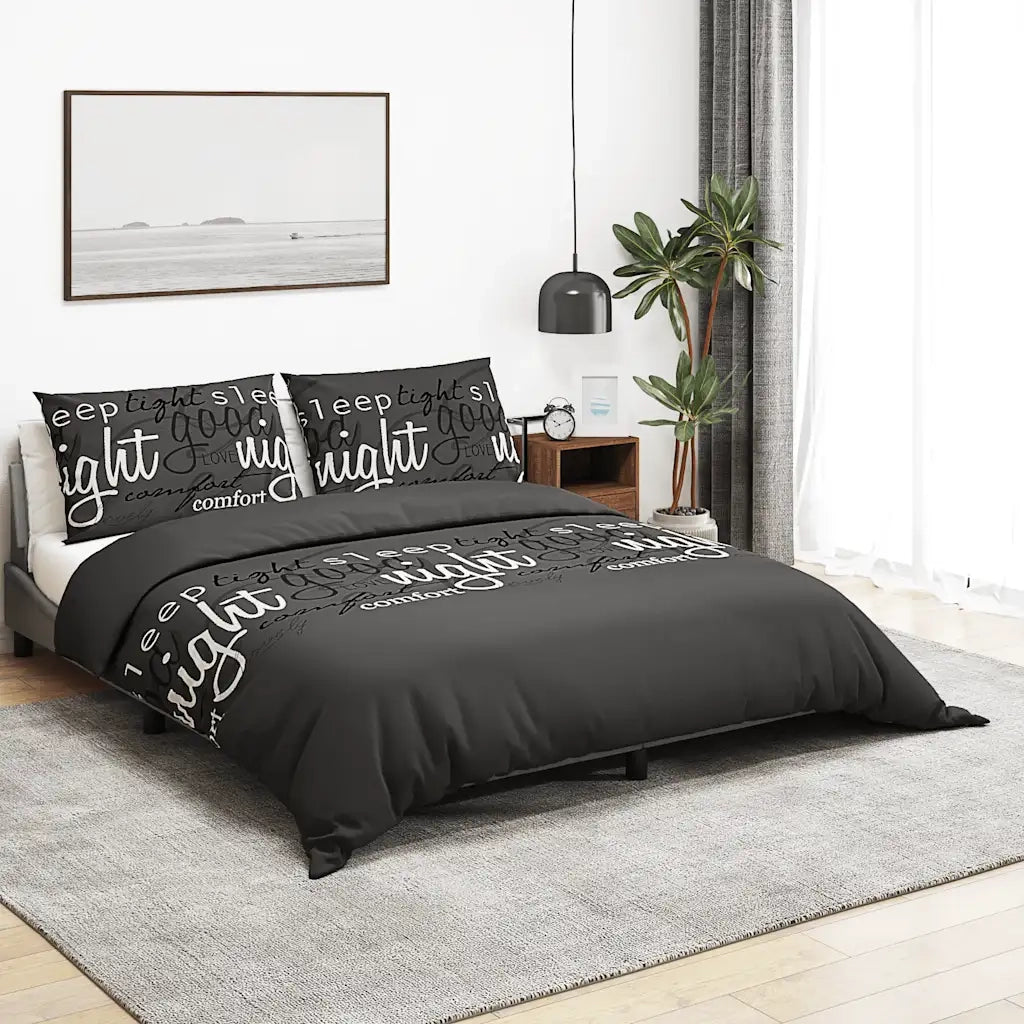 Set Copripiumino Nero 140x200 cm in Cotone CFW3046836