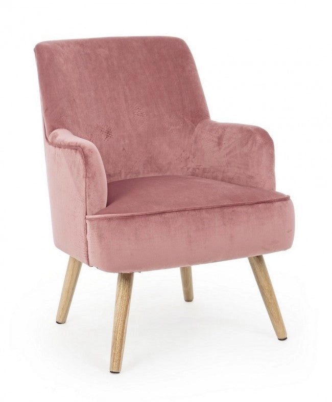 Poltrona Adeline Rosa Antik in Velluto Rosa