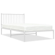 Letto singolo | Letto per adulti | Giroletto con Testiera Metallo Bianco 107x203 cm