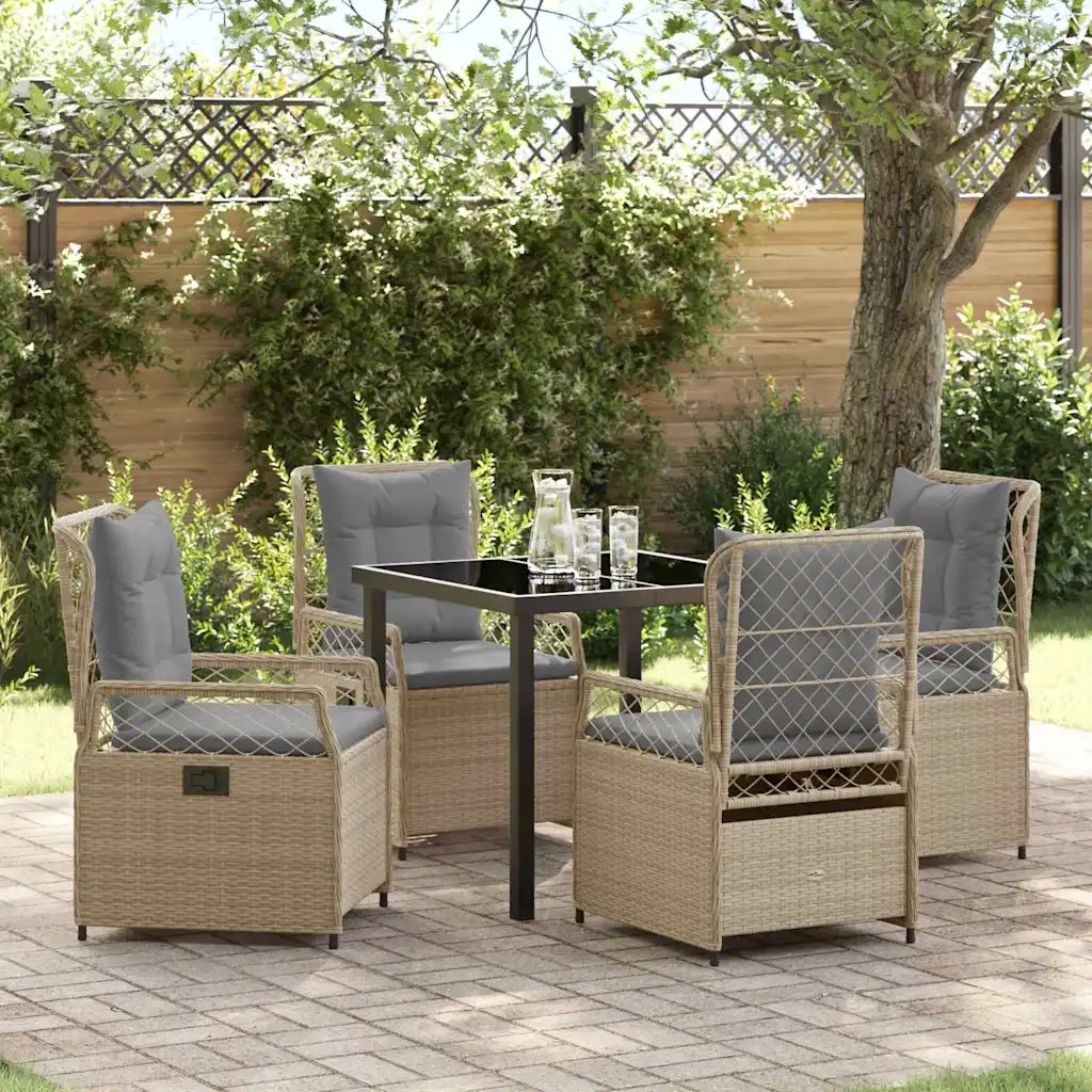 Set da Pranzo per Giardino 5 pcs Beige e Grigio Chiaro 3381003
