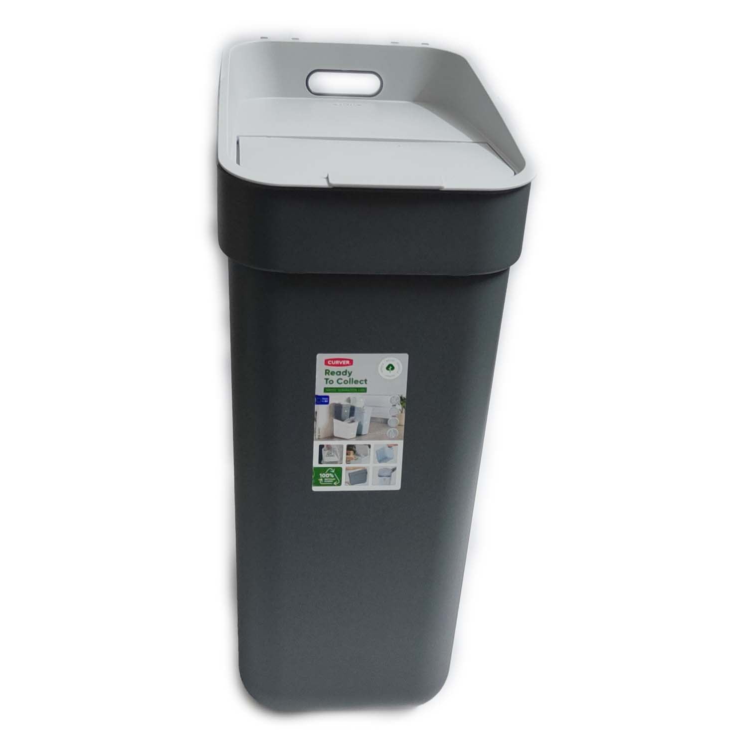 PATTUMIERA CURVER READY GRIGIO / ANTRACITE LT. 30 CON FERMA BUSTA