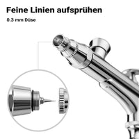 Pistola aerografo HS-30-1, airbrush ad aria compressa con ugello da 0,3 mm e tazza per colore da 7 ml, aerografo per unghie, tatuaggi, modellismo