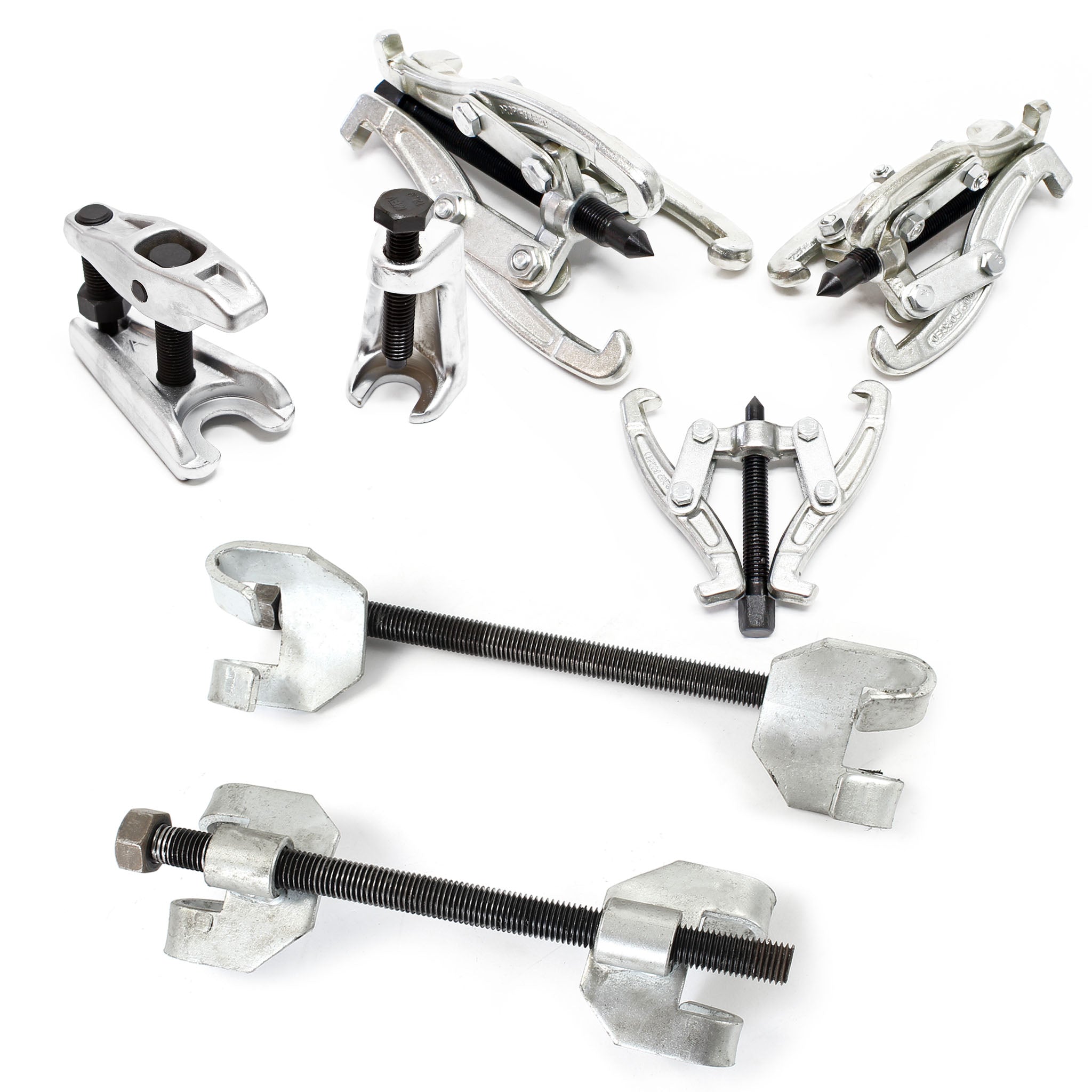 Set 7 pz Compressore molle sospensioni 375mm con estrattore ad artiglio e per giunti sferici