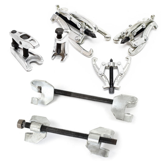 Set 7 pz Compressore molle sospensioni 375mm con estrattore ad artiglio e per giunti sferici