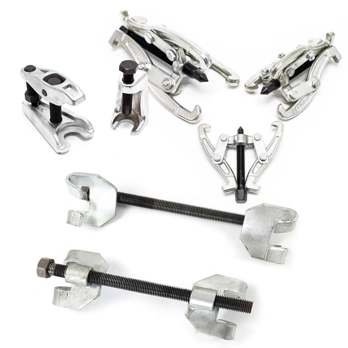 Set 7 pz Compressore molle sospensioni 375mm con estrattore ad artiglio e per giunti sferici