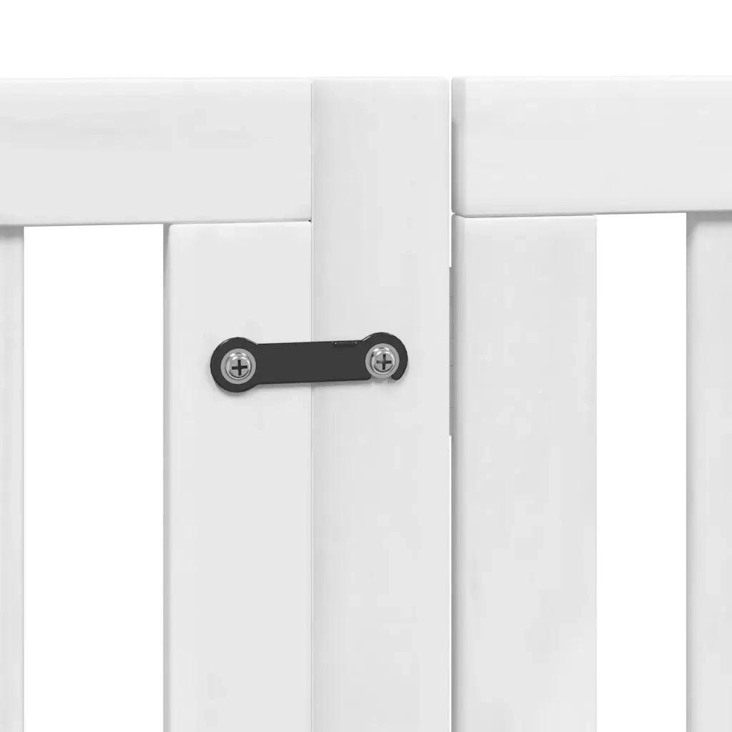 vidaXL Cancello Cani Porta Pieghevole Bianco 15 Pannelli 750 cm Pioppo
