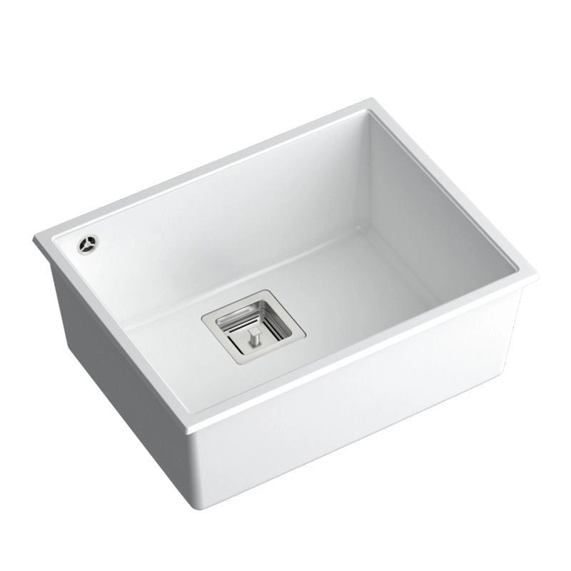 Lavello In Granito David 50 White Tappo rame spazzolato