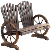 Panchina da Giardino 2 Posti 108x66x95 cm in Legno di Abete Carbonizzato