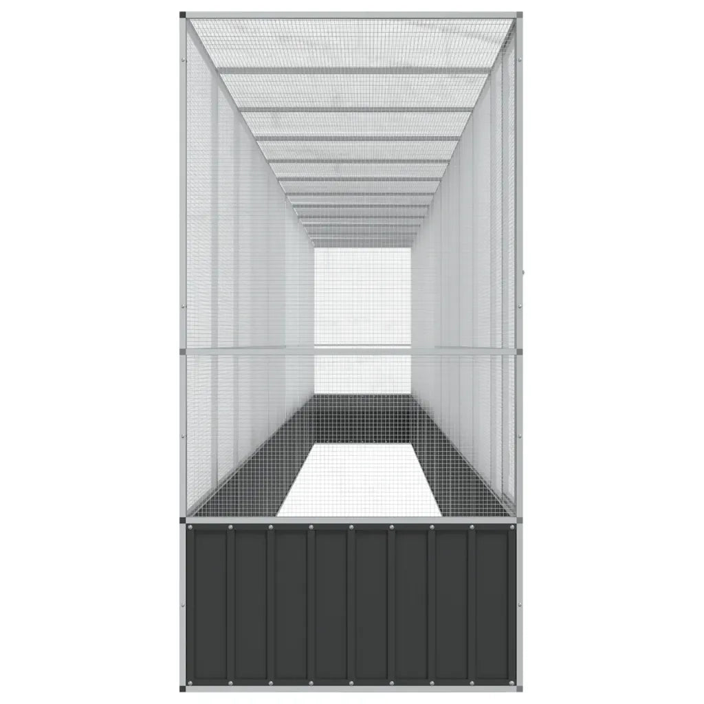 Voliera con Estensione Argento 1250,5x107x212 cm in Acciaio 3214271