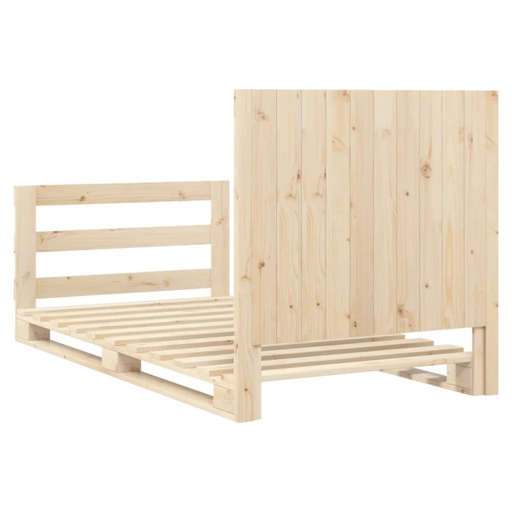 Giroletto con Testiera 100x200 cm Legno Massello di Pino 3281539
