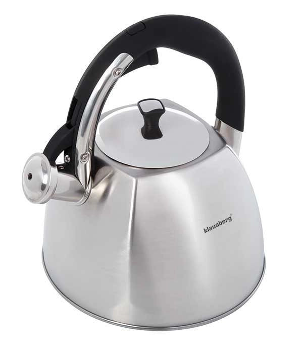 Klausberg KB-7015 Bollitore a fischio in acciaio inossidabile da 3 litri per tutti i fornelli