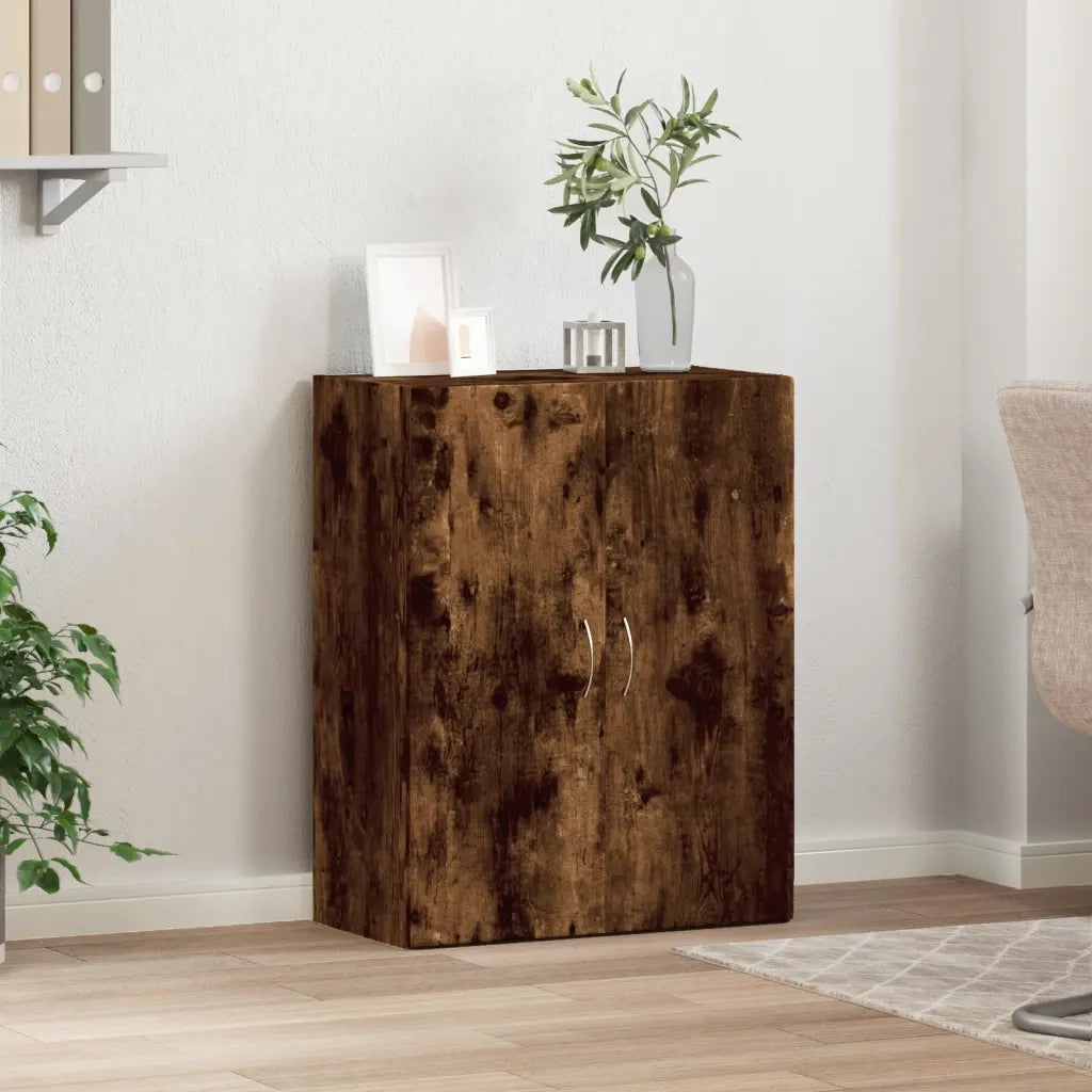 Schedario Rovere Fumo 60x32x77,5 cm in Legno Multistrato