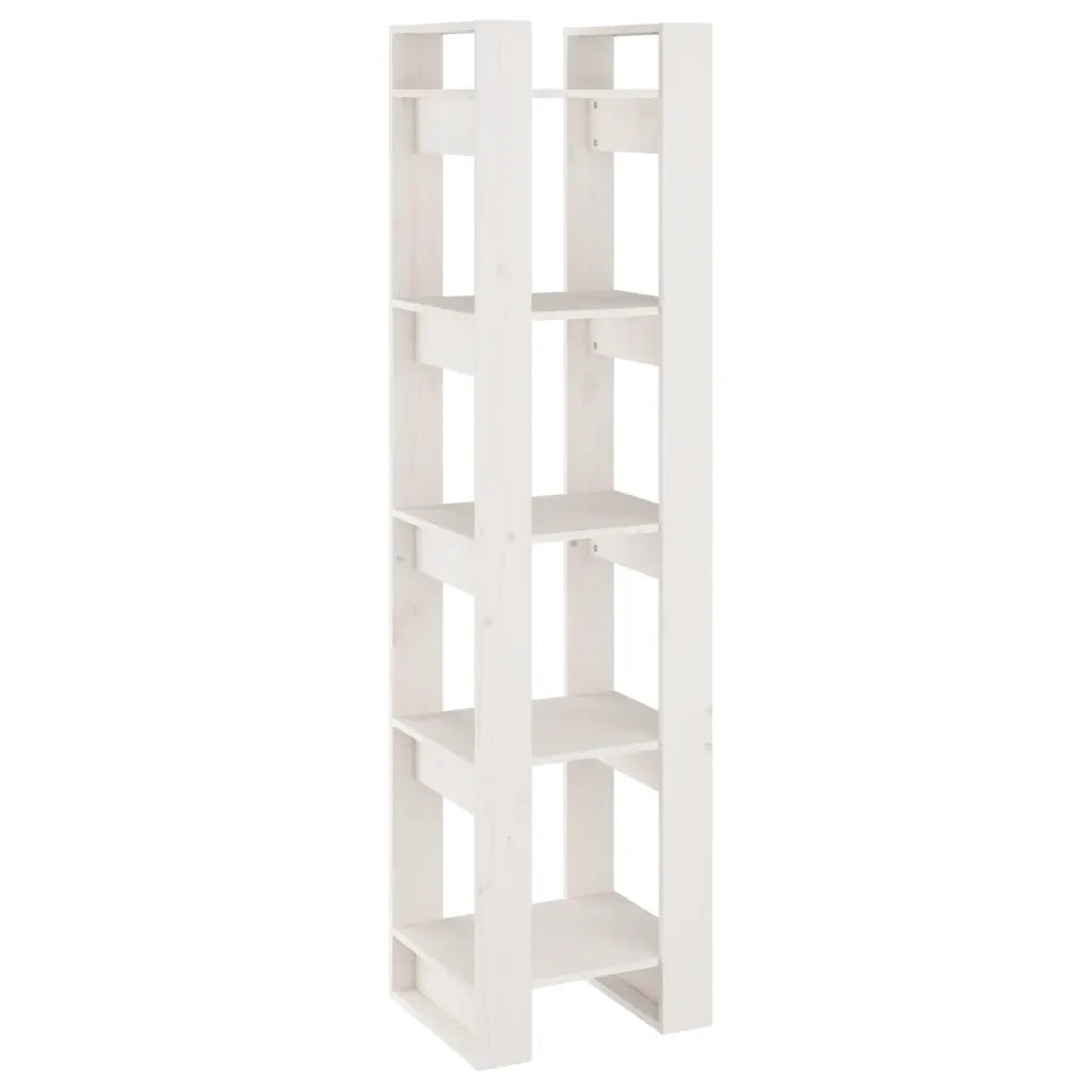 Libreria/Divisorio Bianco 41x35x160cm in Legno Massello di Pino 813870