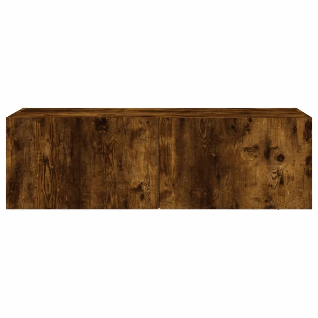 Mobile TV multimediale scaffale TV credenza mobile TV sala da pranzo soggiorno parete attrezzata per camera da letto con luci LED rovere affumicato 100 x 35 x 31 cm marrone 02_0027971