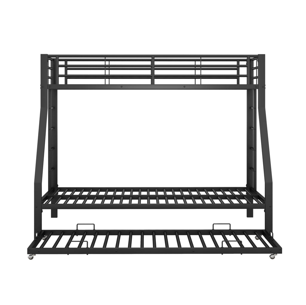 Letto a castello in metallo con letto estraibile 90/140x200 cm; nero