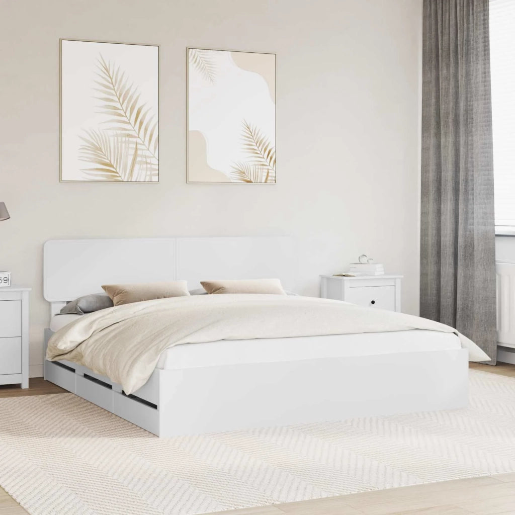 Struttura del letto Bianco 200 x 200 cm Legno ingegnerizzato