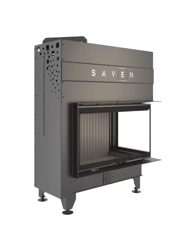 Caminetto ad angolo Nero Inserto Apertura destra Energy Up 85x50x47 (17,0 kW) ECO