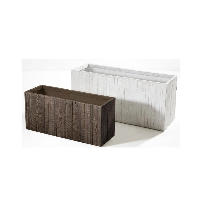 Fioriera in Argilla mista Fibra di Vetro WOODEN, colore MARRONE, 95x32x44h
