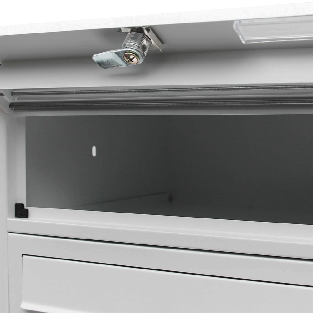 Cassetta postale condominiale autoportante 12 posti, grigio, 2 moduli con supporto a terra