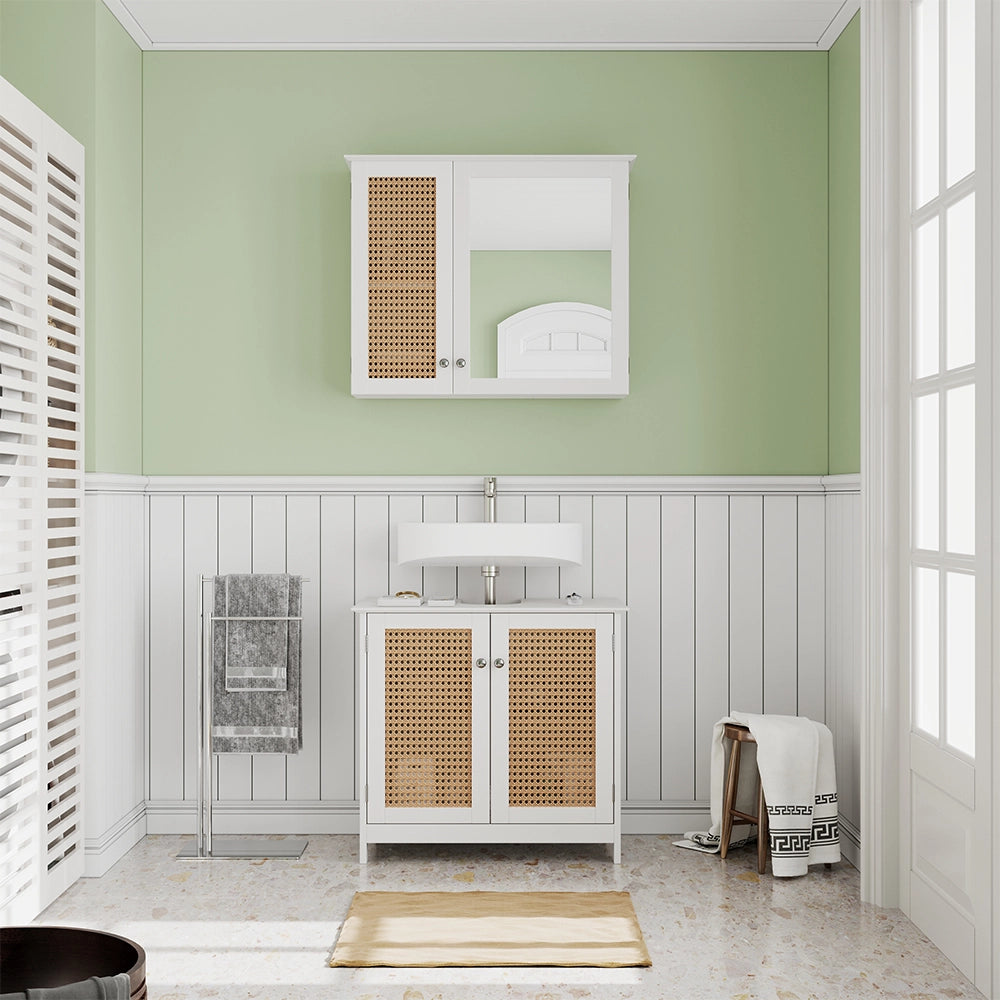 Vicco Mobile sottolavabo per bagno Bianco 60 x 58 cm con 2 porte