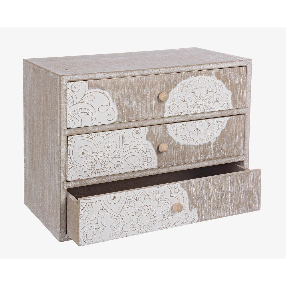 Cassettiera Legno Tortora Boho da Interno - RAFAEL