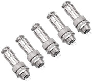 Set di connettori aeronautici GX12 - 5 pezzi - Collegamento - Connettori metallici di alta qualità - Argento - Kit di sostituzione - Ideale per strumenti - 20 A 600 V
