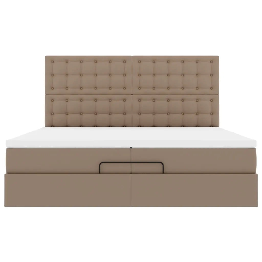 Struttura Letto Pouf con Materassi 200x200 cm Similpelle 3313874