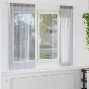 vidaXL Tende con tende 2 pcs Grigio scuro Poliestere