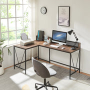 Scrivania Angolare Frelvepirg Tavolo a L 165x110x75 cm Effetto Noce [en.casa]