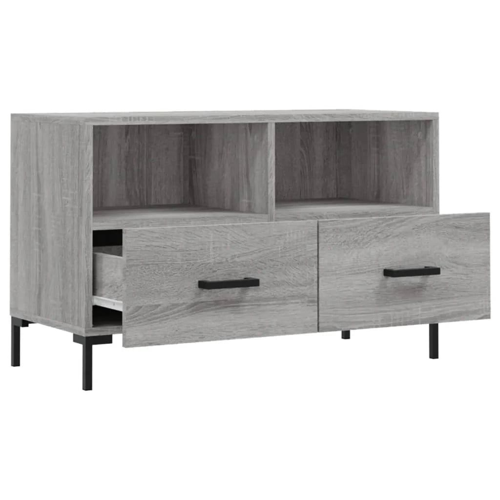 Mobile TV multimediale mensola TV credenza TV sala da pranzo soggiorno camera da letto Sonoma 80 x 36 x 50 cm legno ingegnerizzato grigio 02_0028470