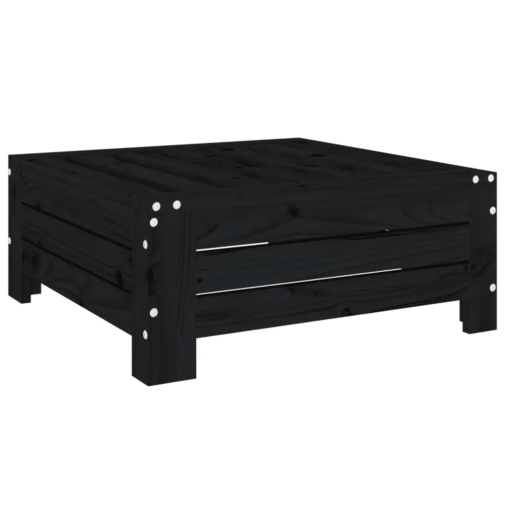 Copertura per Base Ombrellone Nera in Legno Massello di Pino 825335