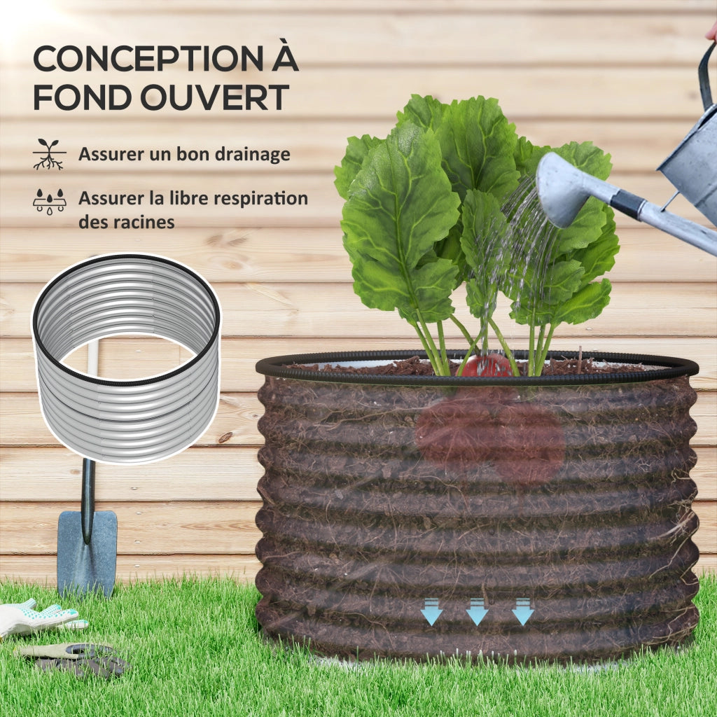 Kit 2 Giardiniere Rialzate ¨C zephmum ¨C Argento Acciaio Galvanizzato 90x90x56 cm