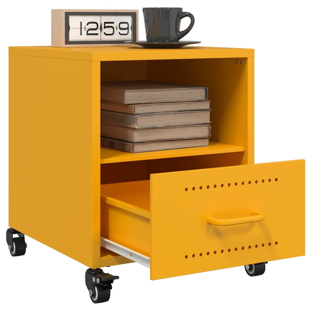 Comodini 2 pz Giallo Senape 36x39x43,5 cm in Acciaio 846711