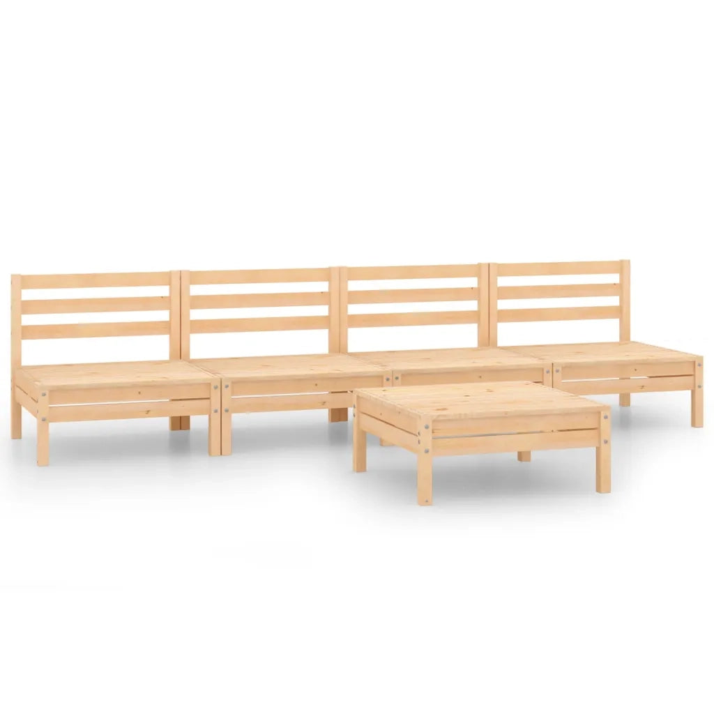 Set Divani da Giardino 5 pz in Legno Massello di Pino cod mxl 40272