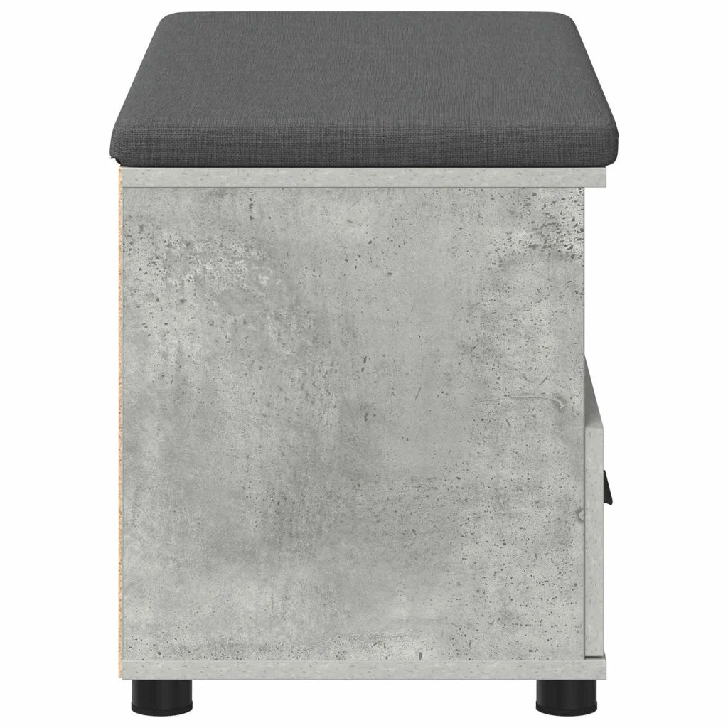 Panca per ingresso con cuscino Grigio Cemento 80 x 38 x 46 cm 891459