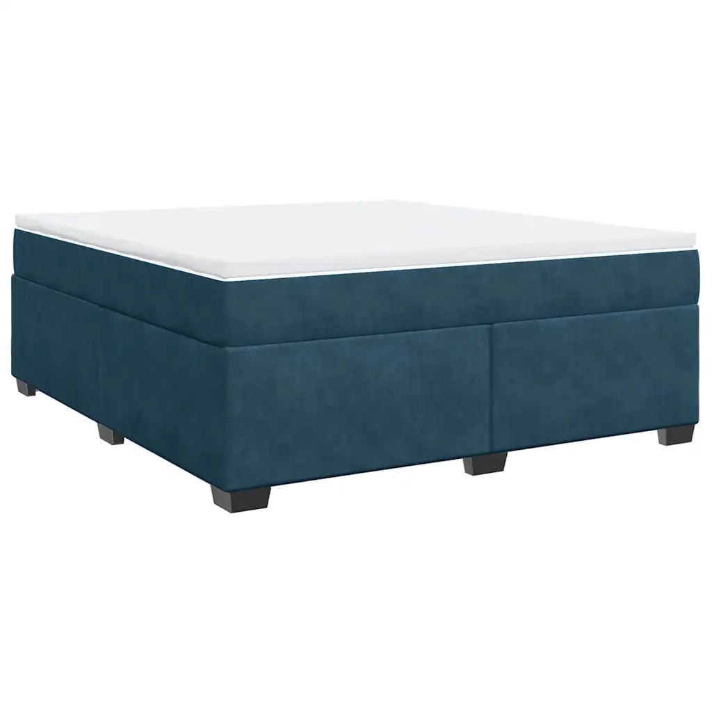 Giroletto a Molle con Materasso Blu Scuro 180x200 cm in Velluto 3285303
